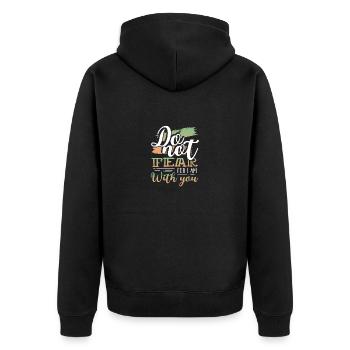 Les dons chrétiens ne craignent pas que je sois avec vous - Veste à capuche bio Premium Unisexe - noir - Dos - Nico (187cm)