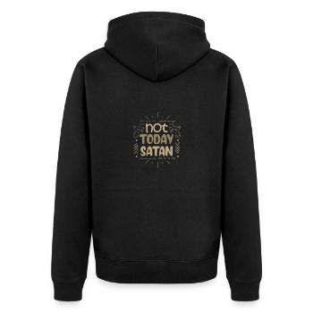 Christianity Not Today Satan Christian Gift Ideas - Unisex Premium Organic Zip Hoodie - black - Back - Nico (187cm)