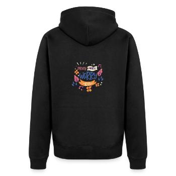 Christianity Pray More Worry Less Christian Gift - Unisex Premium Organic Zip Hoodie - black - Back - Nico (187cm)