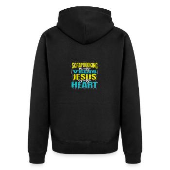 Scrapbooker Gift Scrapbooking is in My Veins - Unisex Premium Organic Zip Hoodie - black - Back - Nico (187cm)