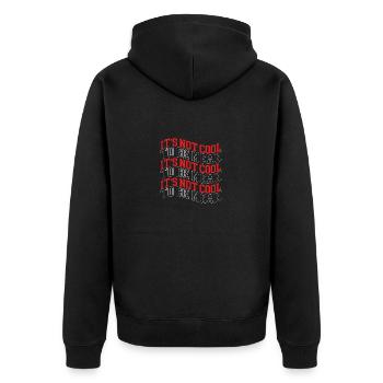Nicht cool, um gemein zu sein Anti-Mobbing-Geschenk - Unisex Premium Bio Zip Hoodie - Schwarz - Hinten - Nico (187cm)