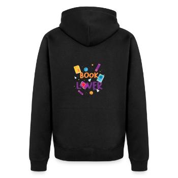 Bibliothécaire Cadeau Amusant Livre Amoureux Idée Cadeau - Veste à capuche bio Premium Unisexe - noir - Dos - Nico (187cm)
