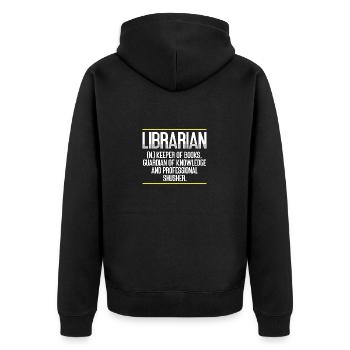 Bibliothécaire Gardien des Dons des Livres Gardien de - Veste à capuche bio Premium Unisexe - noir - Dos - Nico (187cm)