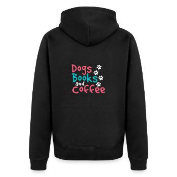 Livres pour chiens et café Amusant Dog Lover Cadeau - Veste à capuche bio Premium Unisexe - noir - Dos - Nico (187cm)