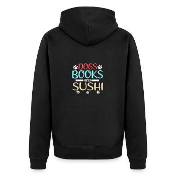 Sushi Fan Gift Dogs Livres et Sushi Dog Lover - Veste à capuche bio Premium Unisexe - noir - Dos - Nico (187cm)