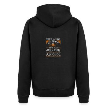 Pas de côté Café C’est un travail pour l’alcool drôle - Veste à capuche bio Premium Unisexe - noir - Dos - Nico (187cm)