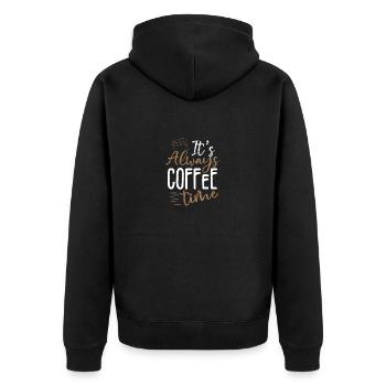 Cadeau buveur de café Toujours l’heure du café Café - Veste à capuche bio Premium Unisexe - noir - Dos - Nico (187cm)