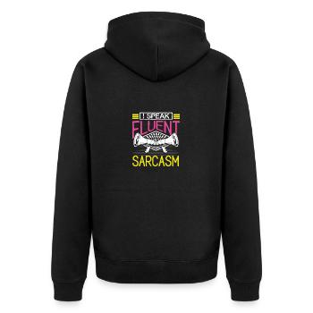 Humour sarcastique Je parle couramment Sarcasme Cadeau - Veste à capuche bio Premium Unisexe - noir - Dos - Nico (187cm)