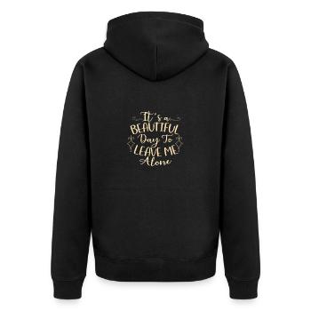 Cadeaux sarcastiques Une belle journée pour me laisser tranquille - Veste à capuche bio Premium Unisexe - noir - Dos - Nico (187cm)
