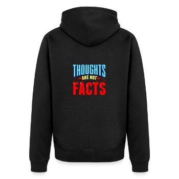 Sarcastic Thoughts are Not Facts Sarcasm Gifts - Unisex Premium Organic Zip Hoodie - black - Back - Nico (187cm)