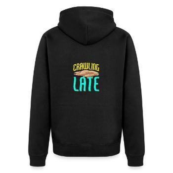 Sloth Crawling Late Funny Sarcastic Sloth - Unisex Premium Organic Zip Hoodie - black - Back - Nico (187cm)