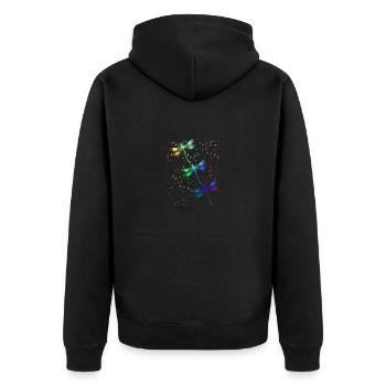 Dragonflies Nature Lover Gift Dragonfly Spirit - Unisex Premium Organic Zip Hoodie - black - Back - Nico (187cm)