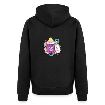 Bunte und lustige glückliche Pillen Sarkasmus Humor Geschenk - Unisex Premium Bio Zip Hoodie - Schwarz - Hinten - Nico (187cm)