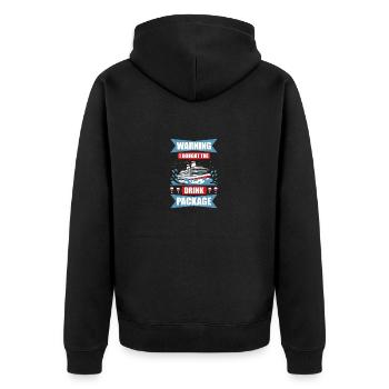 Avertissement d’humour de croisière J’ai apporté le paquet de boissons - Veste à capuche bio Premium Unisexe - noir - Dos - Nico (187cm)