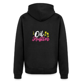 Oil Hustler Gift Fun Huiles essentielles - Veste à capuche bio Premium Unisexe - noir - Dos - Nico (187cm)