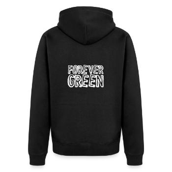 Environmentalist Gift Forever Green Environmental - Unisex Premium Organic Zip Hoodie - black - Back - Nico (187cm)