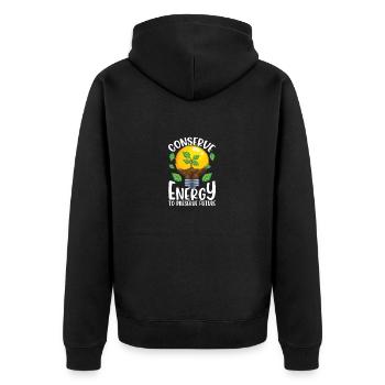 Environnement Conserver l’énergie Préserver l’avenir - Veste à capuche bio Premium Unisexe - noir - Dos - Nico (187cm)