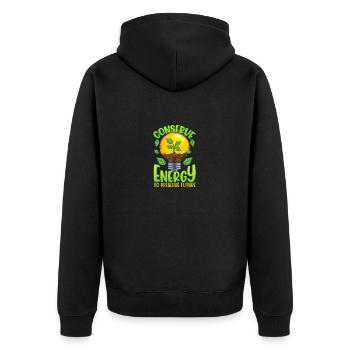 Environnement Conserver l’énergie Préserver l’avenir - Veste à capuche bio Premium Unisexe - noir - Dos - Nico (187cm)