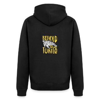 Sehen Sie das Turtle Fun Turtle Lover Geschenk - Unisex Premium Bio Zip Hoodie - Schwarz - Hinten - Nico (187cm)