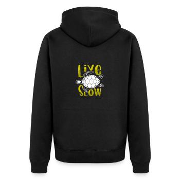 Relax and Live Slow Sea Turtle Beachy Vacation - Unisex Premium Organic Zip Hoodie - black - Back - Nico (187cm)
