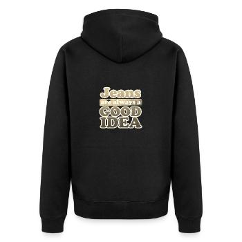 Les jeans sont toujours une bonne idée Denim Lover Gift - Veste à capuche bio Premium Unisexe - noir - Dos - Nico (187cm)