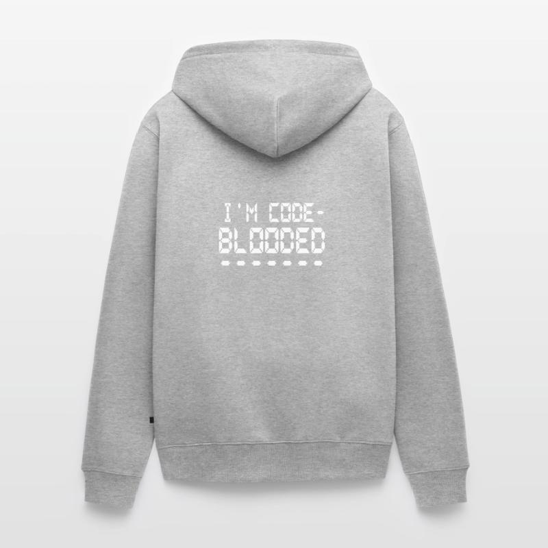 Computerprogrammierung Ich bin Code Blooded Programmierer Unisex Premium Bio Zip Hoodie
