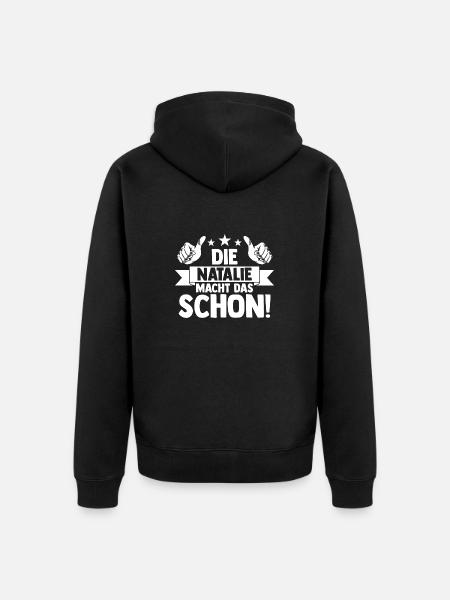 Natalie - Unisex Premium Bio Zip Hoodie - Schwarz