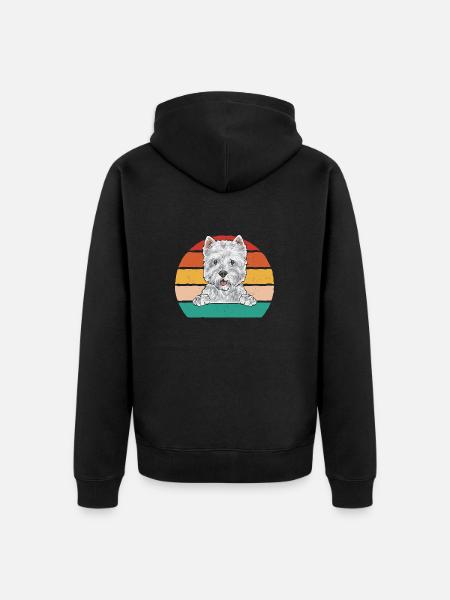 West Highland White Terrier Westie - Unisex Premium Organic Zip Hoodie - black