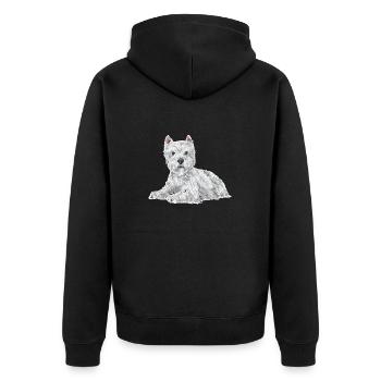 West Highland White Terrier Westie - Unisex Premium Organic Zip Hoodie - black - Back - Nico (187cm)