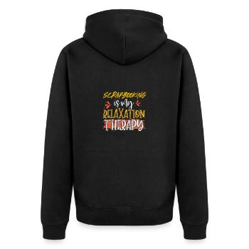 Scrapbooker Geschenkidee Scrapbooking ist mein - Unisex Premium Bio Zip Hoodie - Schwarz - Hinten - Nico (187cm)