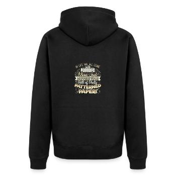 Scrapbooker Life Has Baggage Mine Patterned Paper - Unisex Premium Organic Zip Hoodie - black - Back - Nico (187cm)