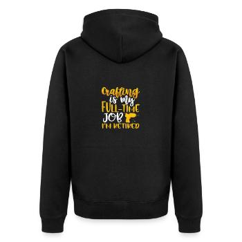Basteln Sie meinen Vollzeitjob, für den ich im Ruhestand bin - Unisex Premium Bio Zip Hoodie - Schwarz - Hinten - Nico (187cm)