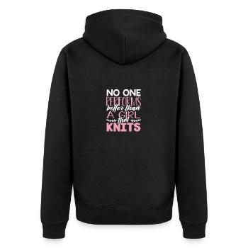 Cadeau de tricot de fille Personne ne fait mieux que - Veste à capuche bio Premium Unisexe - noir - Dos - Nico (187cm)