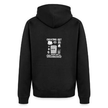 Scrapbooker Geschenke Kunst aus dem Leben schaffen - Unisex Premium Bio Zip Hoodie - Schwarz - Hinten - Nico (187cm)