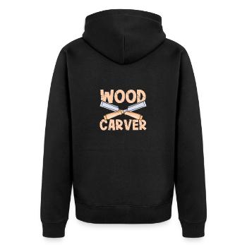 Sculpteur sur bois Bois croisé Outils de menuiserie - Veste à capuche bio Premium Unisexe - noir - Dos - Nico (187cm)