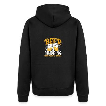 Mudder Gift Beer et Mudding Quoi d’autre y a-t-il d’autre - Veste à capuche bio Premium Unisexe - noir - Dos - Nico (187cm)