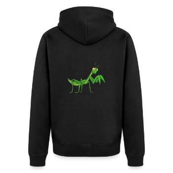 Gottesanbeterin Insektensammler Entomologe - Unisex Premium Bio Zip Hoodie - Schwarz - Hinten - Nico (187cm)