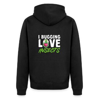 Insect collectors, insects, beetle lovers, entomologists - Unisex Premium Organic Zip Hoodie - black - Back - Nico (187cm)