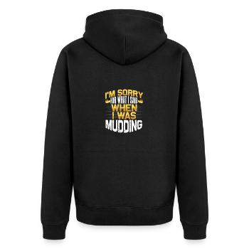 Mudder Gift Désolé pour ce que j’ai dit en Mudding - Veste à capuche bio Premium Unisexe - noir - Dos - Nico (187cm)