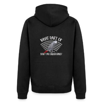 Graupapagei African Grey Parrot Papagei - Unisex Premium Organic Zip Hoodie - black - Back - Nico (187cm)