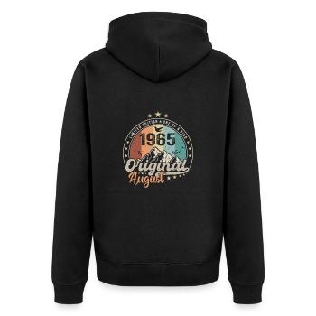 August 1965 Birthday Gift August 1965 Vintage - Unisex Premium Organic Zip Hoodie - black - Back - Nico (187cm)