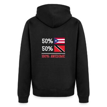 Trinidad and Tobago flag - Unisex Premium Organic Zip Hoodie - black - Back - Nico (187cm)