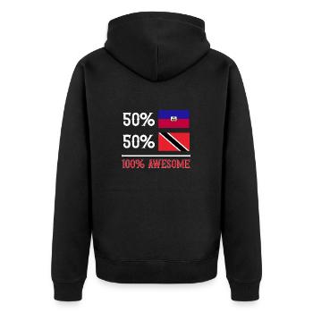 Trinidad and Tobago flag - Unisex Premium Organic Zip Hoodie - black - Back - Nico (187cm)