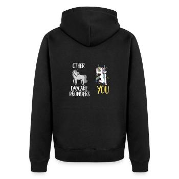 Éducateur d’enseignants en garderie - Veste à capuche bio Premium Unisexe - noir - Dos - Nico (187cm)