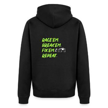 RC Car Ferngesteuertes Auto - Unisex Premium Bio Zip Hoodie - Schwarz - Hinten - Nico (187cm)