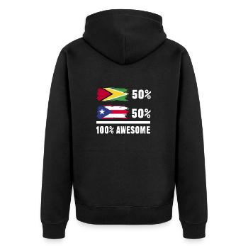 Guyana Flag Guyanese Guyana - Unisex Premium Organic Zip Hoodie - black - Back - Nico (187cm)
