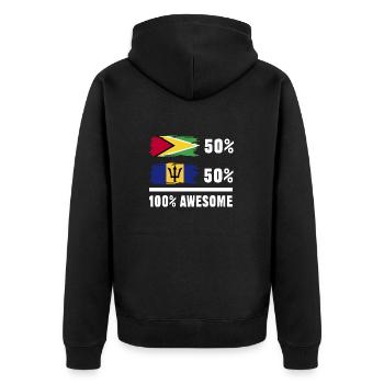 Guyana Flag Guyanese Guyana - Unisex Premium Organic Zip Hoodie - black - Back - Nico (187cm)