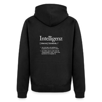 Wortdefinition Intelligenz Schauspieler und kein - Unisex Premium Bio Zip Hoodie - Schwarz - Hinten - Nico (187cm)