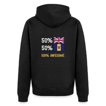 Barbados flag Barbadian bayan - Unisex Premium Organic Zip Hoodie - black - Back - Nico (187cm)