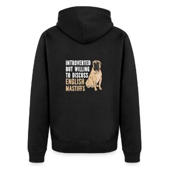 Mastiff Chien Vieux Mastiff anglais - Veste à capuche bio Premium Unisexe - noir - Dos - Nico (187cm)